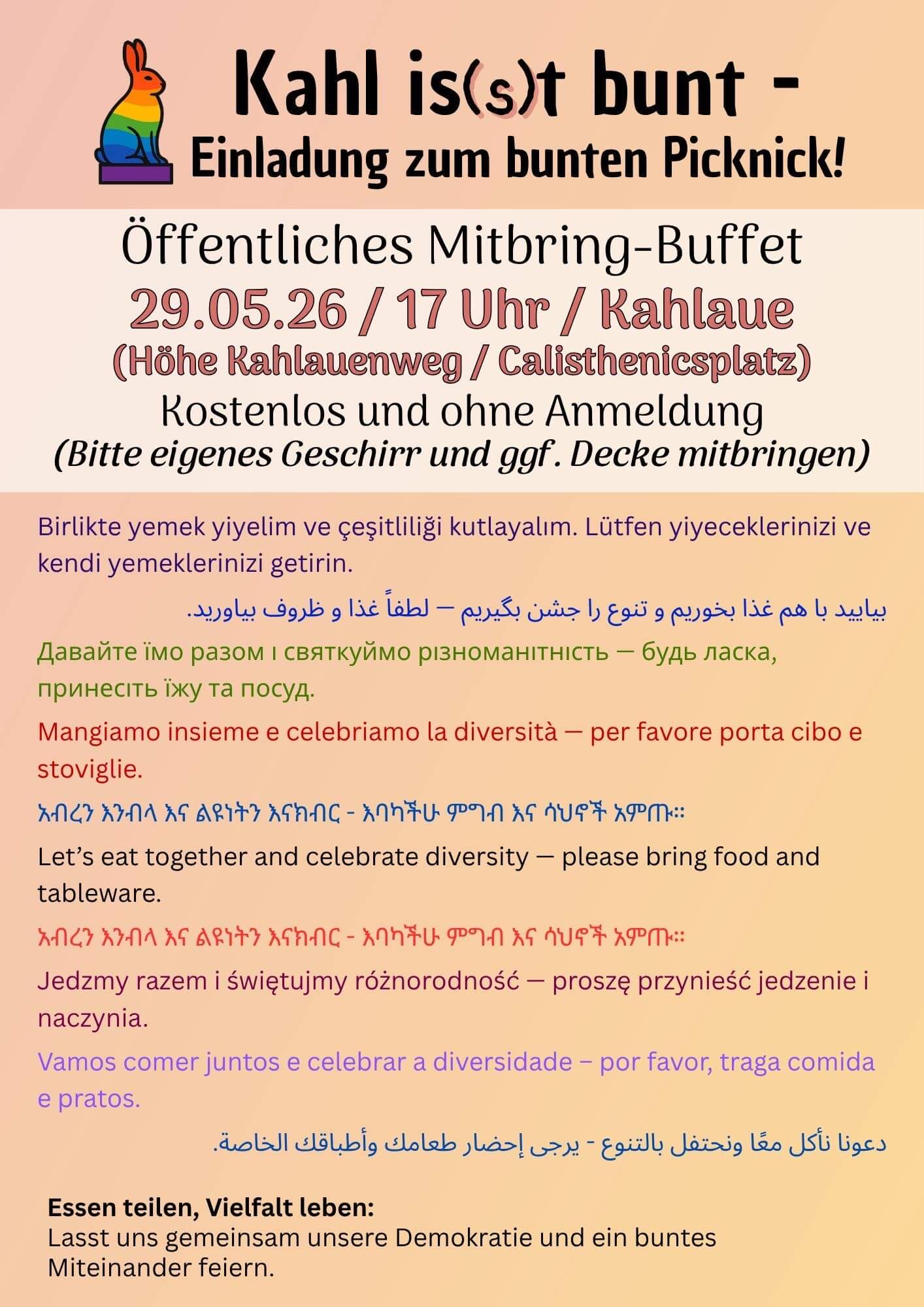 Kahl is(s)t bunt Einladung am 29.05.2026